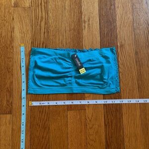 NWT Coobie Blue Bandeau Top Bra Lace Back One Size
